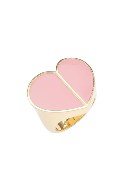 Shop Kate Spade Heritage Spade Heart Ring In Rococo Pink