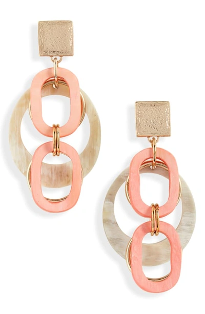 Shop Akola Meriah Statement Drop Earrings In Coral