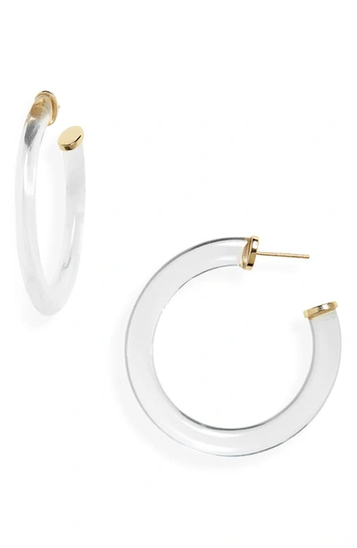 Shop Argento Vivo Lucite Hoop Earrings In Clear