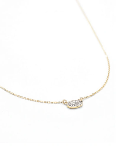 Shop Kendra Scott Marisa 14k Pave Diamond-oval Necklace In Gold