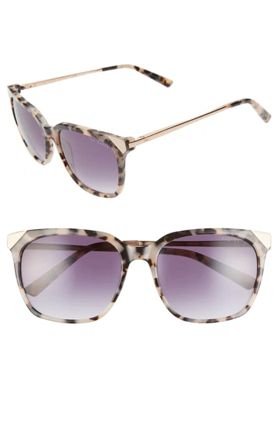 Shop Ted Baker 55mm Square Sunglasses - Ivory Havana/ Blue