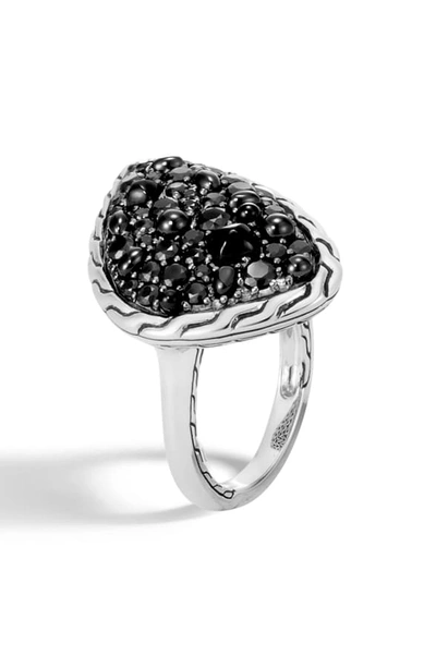 Shop John Hardy Classic Chain Black Sapphire Ring In Silver/ Black Sapphire