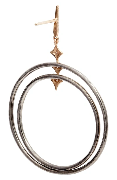 Shop Armenta New World Diamond Double Circle Drop Earrings In Silver/ Gold