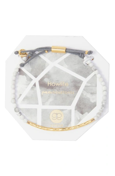 Shop Gorjana Power Gemstone Bracelet In Calming/ Howlite/ Gold
