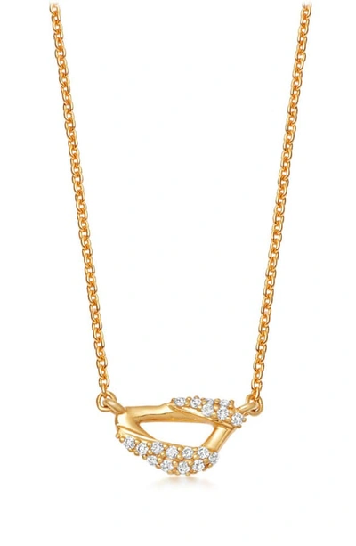 Shop Astley Clarke Mini Vela Pendant Necklace In Yellow Gold/ Diamond