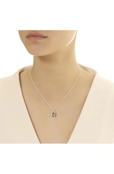 Shop Monica Vinader Engravable Ziggy Petal Pendant Necklace In Silver