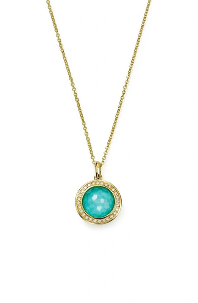 Shop Ippolita Lollipop Mini Pendant Diamond Necklace In Turquoise