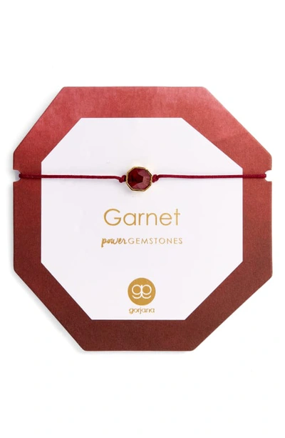 Shop Gorjana Power Gemstone Cord Bracelet In Garnet/ Gold