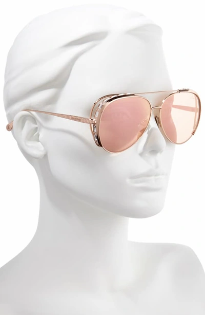 Shop Roberto Cavalli 60mm Mirrored Aviator Sunglasses In Gold/ Brown Mirror
