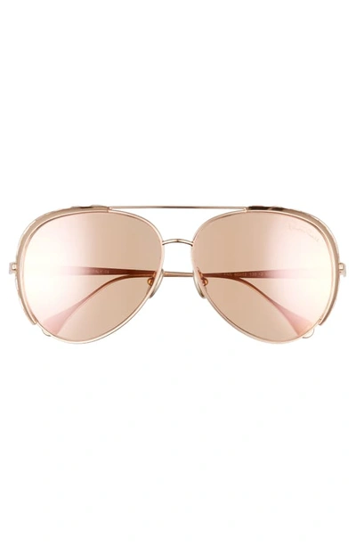 Shop Roberto Cavalli 60mm Mirrored Aviator Sunglasses In Gold/ Brown Mirror