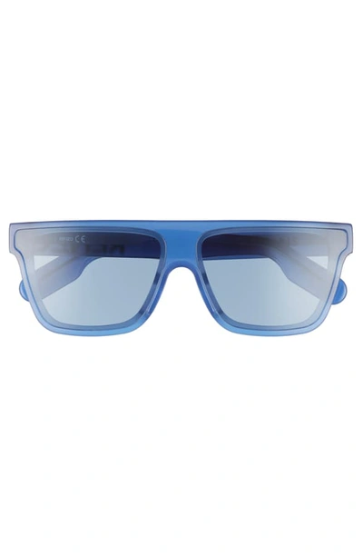 Shop Kenzo 67mm Special Fit Oversize Flat Top Sunglasses In Crystal Blue/ Blue