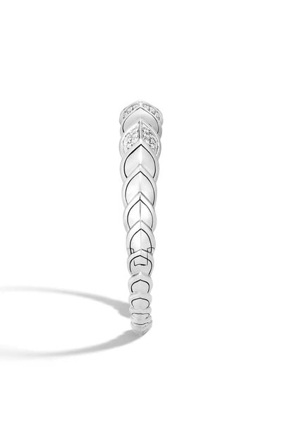 Shop John Hardy Legends Naga Diamond Small Flex Cuff In Silver/ Diamond