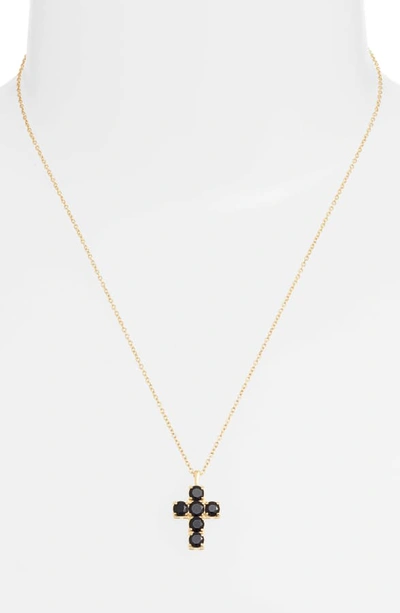 Shop Argento Vivo Black Onyx Cross Pendant Necklace In Gold
