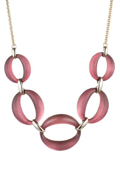 Shop Alexis Bittar Essentials Large Lucite Link Necklace In Red Heather