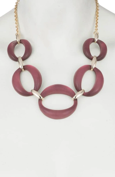 Shop Alexis Bittar Essentials Large Lucite Link Necklace In Red Heather