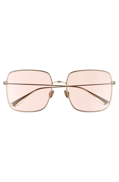 Shop Dior Stellaire 59mm Square Sunglasses In Gold/ Peach