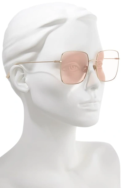 Shop Dior Stellaire 59mm Square Sunglasses In Gold/ Peach