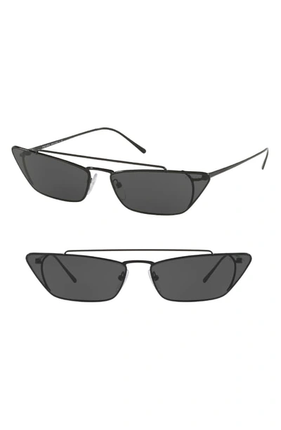 Shop Prada Ultravox 67mm Oversize Cat Eye Sunglasses - Black Solid