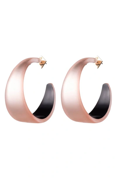 Shop Alexis Bittar Wide Graduated Medium Hoop Earrings In Sunset