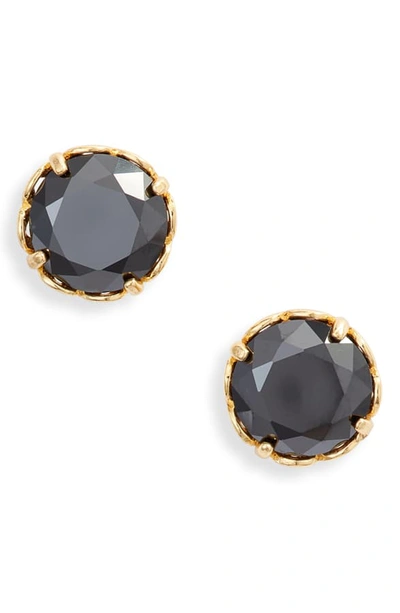 Shop Kate Spade That Sparkle Round Stud Earrings In Jet