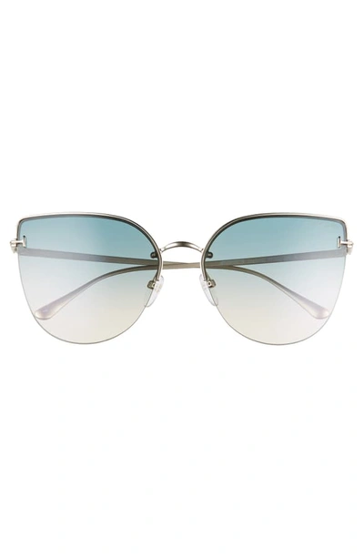 Shop Tom Ford Ingrid 60mm Cat Eye Sunglasses In Rose Gold/ Turquoise To Sand