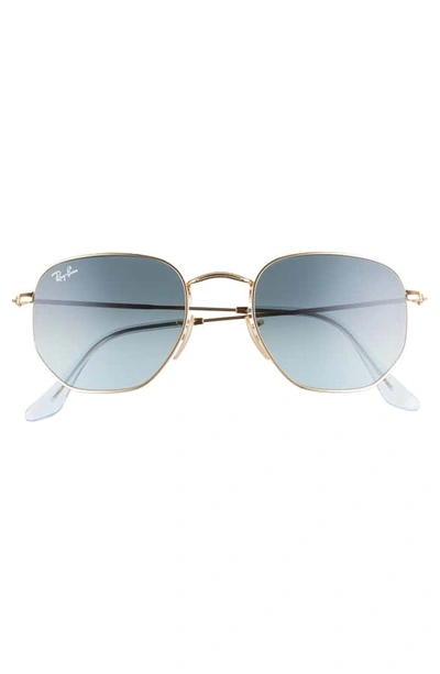 Shop Ray Ban 51mm Aviator Sunglasses In Gold/ Blue Gradient