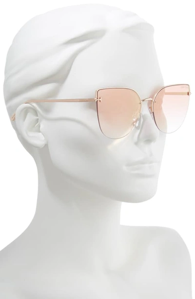 Shop Tom Ford Ingrid 60mm Cat Eye Sunglasses In Rose Gold/ Pink W Red Mirror
