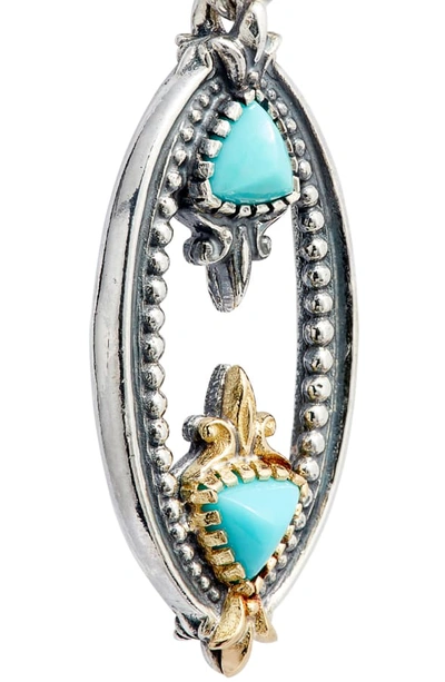 Shop Konstantino Turquoise Oval Drop Earrings In Silver/ Gold/ Turquoise