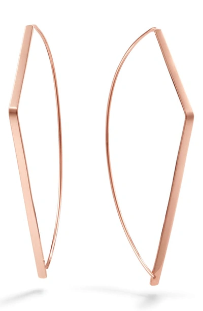 Shop Lana Jewelry Angled Upside Down Hoop Earrings In Rose Gold
