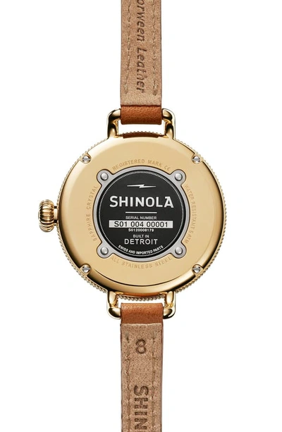 Shop Shinola The Birdy Moon Phase Leather Strap Watch, 34mm