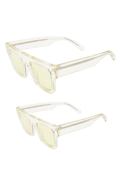 Shop Stella Mccartney Mum & Me 51mm Tinted Flat Top Sunglasses Set In Yellow