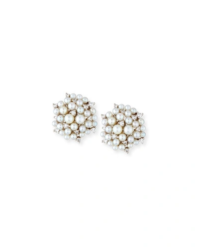 Shop Paul Morelli Lagrange Pearl & Diamond Cluster Earrings