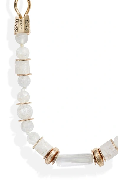 Shop Akola Sofie Long Beaded Necklace In White