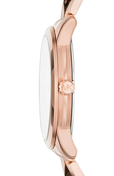 Shop Michael Michael Kors Runway Mercer Bracelet Watch, 28mm In Rose Gold/ White/ Rose Gold