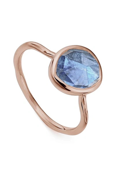 Shop Monica Vinader Siren Semiprecious Stone Stacking Ring (online Trunk Show) In Rose Gold/ Kyanite