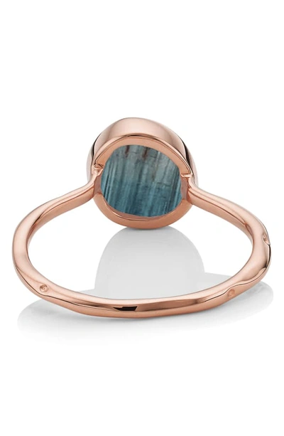 Shop Monica Vinader Siren Semiprecious Stone Stacking Ring (online Trunk Show) In Rose Gold/ Kyanite