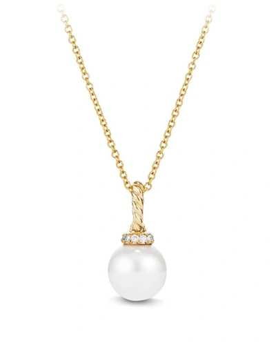 Shop David Yurman Solari 18k Gold & Pearl Pendant Necklace With Diamonds