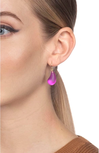 Shop Alexis Bittar Essentials Dewdrop Earrings In Fuchsia