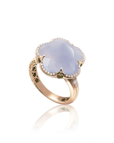 Shop Pasquale Bruni Bon Ton 18k Rose Gold Chalcedony Ring W/ Diamonds Size 6.5