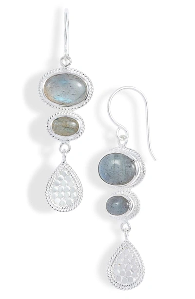 Shop Anna Beck Labradorite Drop Earrings In Silver/ Labradorite