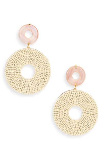 Shop Lizzie Fortunato Soleil Drop Earrings In White/ Pink Mop