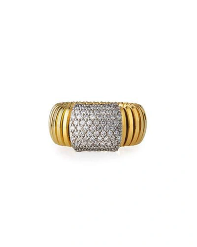 Shop Alberto Milani Piazza Mercanti 18k Tubogas Small Diamond Band Ring