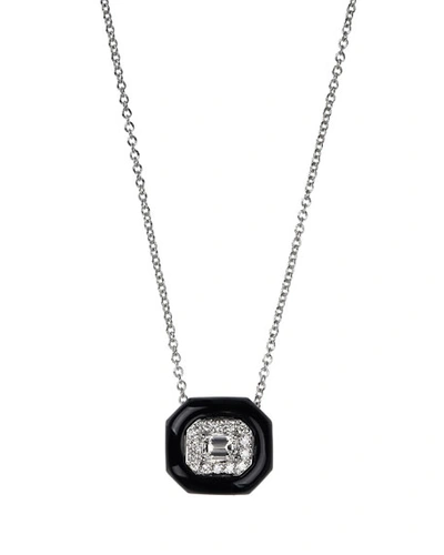 Shop Nikos Koulis 18k White Gold Oui Emerald-cut Diamond Pendant