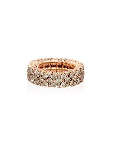 Shop Roberto Demeglio Cashmere 18k Rose Gold Diamond Stretch Ring