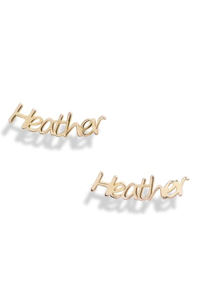 Shop Argento Vivo Personalized Nameplate Earrings In Gold