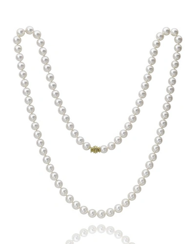 Shop Assael 32" Akoya Cultured 9.5mm Pearl Necklace With Yellow Gold Clasp