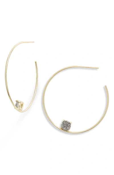 Shop Argento Vivo Drusy Hoop Earrings In Gold