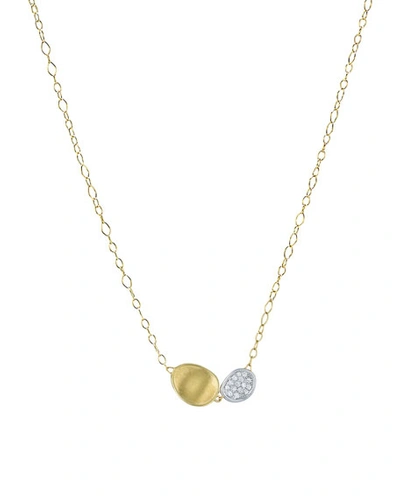 Shop Marco Bicego Lunaria Two-pendant Diamond Necklace