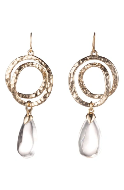 Shop Alexis Bittar Hammered Coil Lucite Dewdrop Earrings In Clear