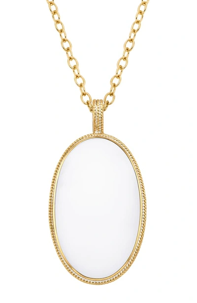 Shop Anna Beck Howlite Pendant Necklace In Gold/ Howlite/ White Agate